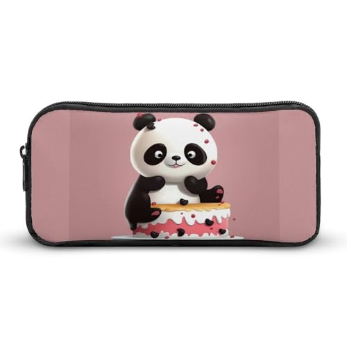 DWVTFSM Federmäppchen mit Panda-Kuchenmotiv, großes Fassungsvermögen, niedliches Federmäppchen, Make-up-Kosmetiktasche für Damen und Herren von DWVTFSM