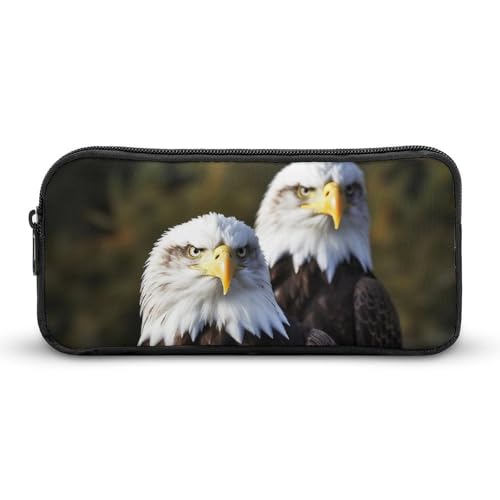 DWVTFSM Federmäppchen mit weißem Kopf, Adler, großes Fassungsvermögen, niedliches Federmäppchen, Make-up-Kosmetiktasche für Damen und Herren von DWVTFSM