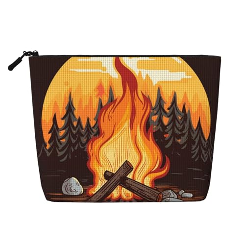 Dwvtfsm Bonfire Make-up-Tasche für Damen, wasserdicht, Leinen, Reise-Kosmetik-Organizer, leichter Reißverschluss, Reise-Kulturbeutel, Organizer, Make-up-Pinsel, Aufbewahrungstasche Dwvtfsm Bonfire Make-up-Tasche für Damen, wasserdicht, Leinen, Reise-Kosmetik-Organizer, leichter Reißverschluss, Reise-Kulturbeutel, Organizer, Make-up-Pinsel, Aufbewahrungstasche von DWVTFSM