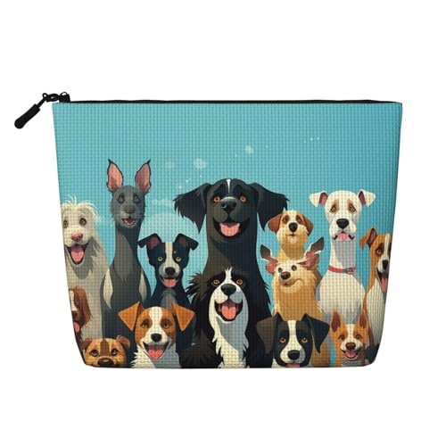Dwvtfsm Eine große Gruppe von Hunde-Make-up-Tasche für Frauen, wasserdichter Reise-Kosmetik-Organizer, leichter Reißverschluss, Reise-Kulturbeutel, Organizer, Make-up-Pinsel, Aufbewahrungstasche Dwvtfsm Eine große Gruppe von Hunde-Make-up-Tasche für Frauen, wasserdichter Reise-Kosmetik-Organizer, leichter Reißverschluss, Reise-Kulturbeutel, Organizer, Make-up-Pinsel, Aufbewahrungstasche von DWVTFSM