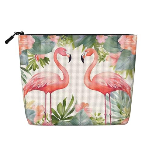 Dwvtfsm Make-up-Tasche für Damen, Flamingos und Blumen, wasserdicht, Leinen, Reise-Kosmetik-Organizer, leichter Reißverschluss, Reise-Kulturbeutel, Organizer, Make-up-Pinsel, Aufbewahrungstasche Dwvtfsm Make-up-Tasche für Damen, Flamingos und Blumen, wasserdicht, Leinen, Reise-Kosmetik-Organizer, leichter Reißverschluss, Reise-Kulturbeutel, Organizer, Make-up-Pinsel, Aufbewahrungstasche von DWVTFSM