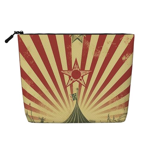 Dwvtfsm Make-up-Tasche für Damen, Vintage-Stil, Zirkushintergrund, wasserdicht, Leinen, Reise-Kosmetik-Organizer, leichter Reißverschluss, Reise-Kulturbeutel, Organizer, Make-up-Pinsel Dwvtfsm Make-up-Tasche für Damen, Vintage-Stil, Zirkushintergrund, wasserdicht, Leinen, Reise-Kosmetik-Organizer, leichter Reißverschluss, Reise-Kulturbeutel, Organizer, Make-up-Pinsel von DWVTFSM