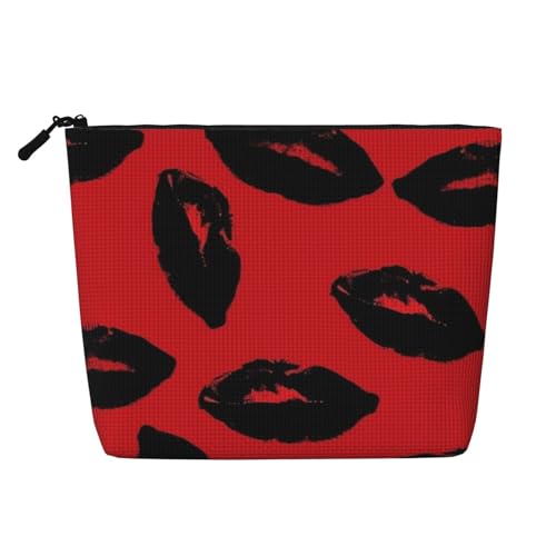 Dwvtfsm Make-up-Tasche für Damen, wasserdicht, Leinen, Reise-Kosmetik-Organizer, leichter Reißverschluss, Reise-Kulturbeutel, Organizer, Make-up-Pinsel, Aufbewahrungstasche von DWVTFSM