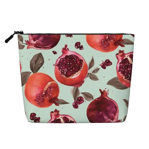 Dwvtfsm Make-up-Tasche mit Granatapfel-Muster, wasserdicht, Leinen, Reise-Kosmetik-Organizer, leichter Reißverschluss, Reise-Kulturbeutel, Organizer, Make-up-Pinsel, Aufbewahrungstasche Dwvtfsm Make-up-Tasche mit Granatapfel-Muster, wasserdicht, Leinen, Reise-Kosmetik-Organizer, leichter Reißverschluss, Reise-Kulturbeutel, Organizer, Make-up-Pinsel, Aufbewahrungstasche von DWVTFSM