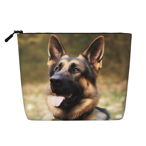 Dwvtfsm Make-up-Tasche mit Tiermotiv für Damen, wasserdicht, Leinen, Reise-Kosmetik-Organizer, leichter Reißverschluss, Reise-Kulturbeutel, Organizer, Make-up-Pinsel, Aufbewahrungstasche von DWVTFSM