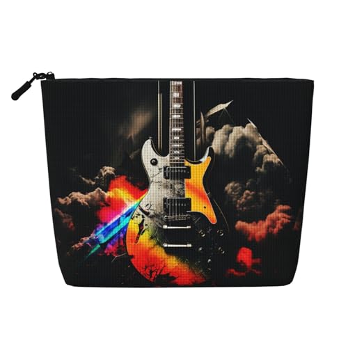 Dwvtfsm Rock-Musik-Make-up-Tasche für Damen, wasserdicht, Leinen, Reise-Kosmetik-Organizer, leichter Reißverschluss, Reise-Kulturbeutel, Organizer, Make-up-Pinsel, Aufbewahrungstasche Dwvtfsm Rock-Musik-Make-up-Tasche für Damen, wasserdicht, Leinen, Reise-Kosmetik-Organizer, leichter Reißverschluss, Reise-Kulturbeutel, Organizer, Make-up-Pinsel, Aufbewahrungstasche von DWVTFSM