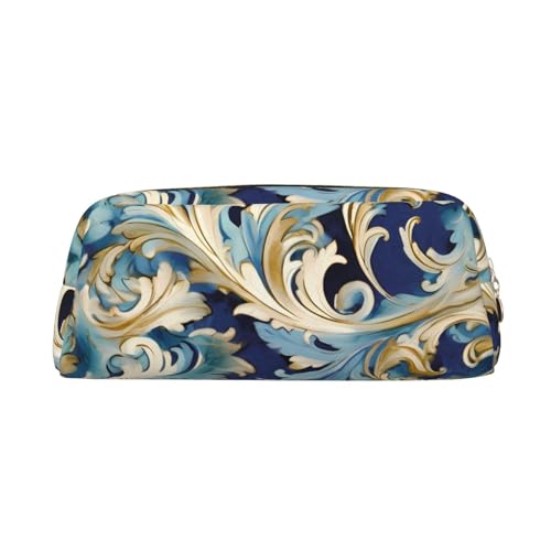 DWVTSLH Elegantes Federmäppchen mit florentinischem Muster, großes Fassungsvermögen, Leder-Kosmetiktasche, Büro-Schreibtisch-Organizer, Münztasche, tragbarer Kulturbeutel mit Reißverschluss von DWVTSLH