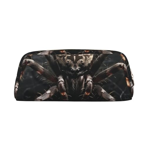 DWVTSLH Federmäppchen mit gruseliger Spinne, großes Fassungsvermögen, Leder-Kosmetiktasche, Büro-Schreibtisch-Organizer, Münztasche, tragbarer Kulturbeutel mit Reißverschluss für Reisen und Outdoor von DWVTSLH
