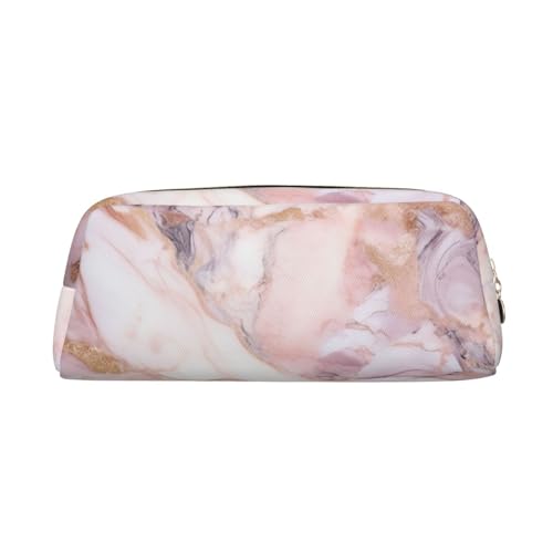 DWVTSLH Federmäppchen mit weißem Marmormuster, großes Fassungsvermögen, Leder-Kosmetiktasche, Büro-Schreibtisch-Organizer, Münztasche, tragbarer Kulturbeutel mit Reißverschluss für Reisen und Outdoor von DWVTSLH