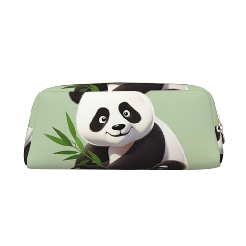 DWVTSLH Niedliches Panda-Federmäppchen, großes Fassungsvermögen, Leder-Kosmetiktasche, Büro-Schreibtisch-Organizer, Münztasche, tragbarer Kulturbeutel mit Reißverschluss, für Reisen und im Freien von DWVTSLH