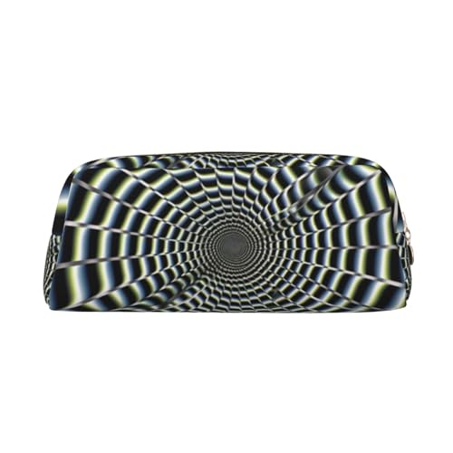 DWVTSLH Spiral Federmäppchen mit optischer Täuschung, großes Fassungsvermögen, Leder-Kosmetiktasche, Büro-Schreibtisch-Organizer, Münztasche, tragbarer Kulturbeutel mit Reißverschluss, Kulturbeutel von DWVTSLH