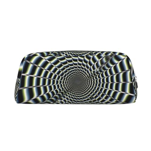 DWVTSLH Spiral Federmäppchen mit optischer Täuschung, großes Fassungsvermögen, Leder-Kosmetiktasche, Büro-Schreibtisch-Organizer, Münztasche, tragbarer Kulturbeutel mit Reißverschluss, Kulturbeutel von DWVTSLH