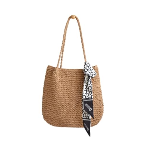 Gras-gewebte Tasche Böhmische Stroh Gewebte Frühling Und Sommer Neue Gewebte Umhängetasche Seaside Beach Vacation Strandtasche Geflochten(K,B) von DWZXL