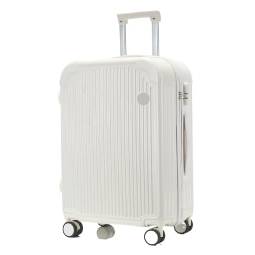 DWZXL Koffer Empfohlener Koffer for Männer und Frauen, robuster und langlebiger Trolley-Koffer, leiser Rollkoffer for Einsteigen Koffer Hartschale(White,18IN) von DWZXL
