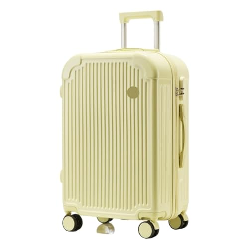 DWZXL Koffer Empfohlener Koffer for Männer und Frauen, robuster und langlebiger Trolley-Koffer, leiser Rollkoffer for Einsteigen Koffer Hartschale(Yellow,28IN) von DWZXL