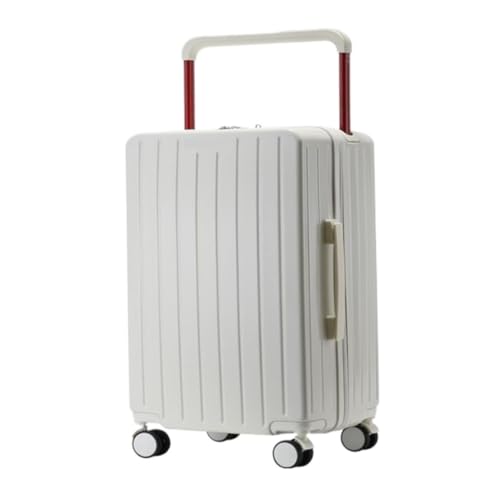DWZXL Koffer Gepäck Universal Wheel Box Reißverschluss Trolley Box Passwort Box Männer Und Frauen Reisen Leder Koffer Koffer Koffer Hartschale(White,A) von DWZXL