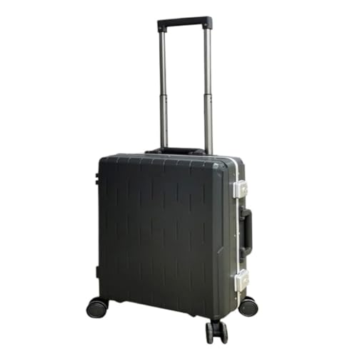 DWZXL Koffer Gepäckkoffer for Männer Und Frauen, 24-Zoll-Boarding-Code-Box-Trolley, Aluminiumrahmen, Seitenhaken-Koffer Koffer Hartschale(Black,20in) von DWZXL