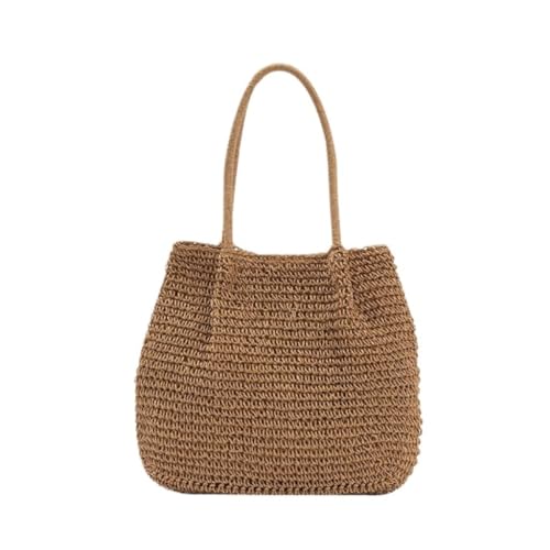 DWZXL Gras-gewebte Tasche Damenhandtaschen Gewebte Taschen Damenhandtaschen Pendlertaschen Damenschultertaschen Strandtasche Geflochten von DWZXL