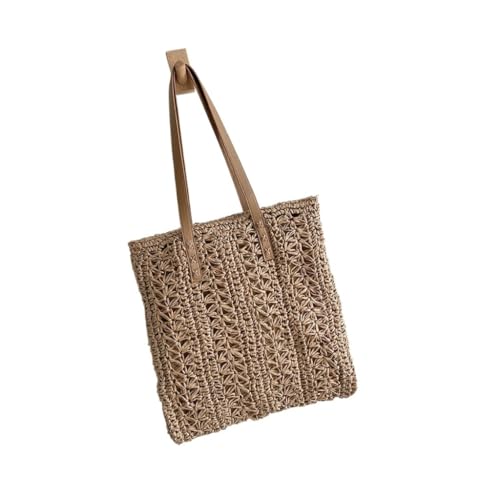Gras-gewebte Tasche Frühling Und Sommer Beliebte Neue Stroh Tasche Urlaub Strand Tasche Damen Schulter Einkaufstasche Strandtasche Geflochten(K) von DWZXL