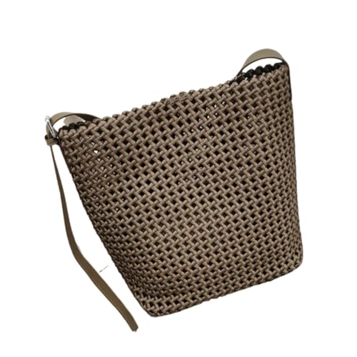 Gras-gewebte Tasche Kleine Gewebte Umhängetasche Im Urlaubsstil, Handgewebte Umhängetasche, Handgemachte Strohtasche for Damen Strandtasche Geflochten(A) von DWZXL
