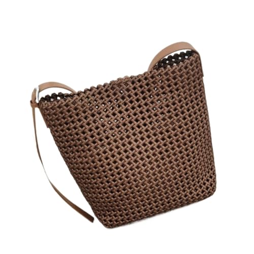 Gras-gewebte Tasche Kleine Gewebte Umhängetasche Im Urlaubsstil, Handgewebte Umhängetasche, Handgemachte Strohtasche For Damen Strandtasche Geflochten(B) von DWZXL