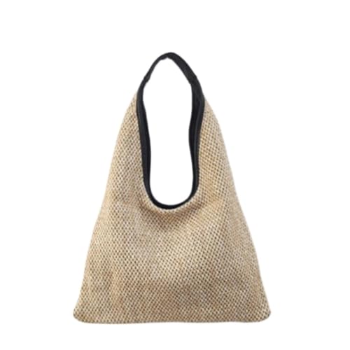 DWZXL Gras-gewebte Tasche Nischen-Frühling Und Sommer Neue Gewebte Umhängetasche Beliebte Strandurlaub Mode Stroh Tasche Strandtasche Geflochten(Beige) von DWZXL