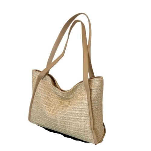 DWZXL Gras-gewebte Tasche Stroh-Strandtasche 2024 Einfache Persönlichkeit Gewebte Hand-gehaltene Einkaufstasche Mit Einem Fach Strandtasche Geflochten(B) von DWZXL