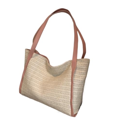 DWZXL Gras-gewebte Tasche Stroh-Strandtasche 2024 Einfache Persönlichkeit Gewebte Hand-gehaltene Einkaufstasche Mit Einem Fach Strandtasche Geflochten(C) von DWZXL