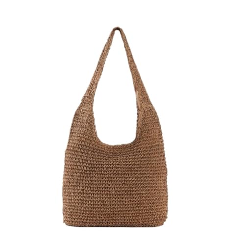 Gras-gewebte Tasche Stroh Tasche Ins Stil Sommer Meer Urlaub Strand Tasche Schulter Tasche Wald Stil Gewebte Tasche Strandtasche Geflochten von DWZXL