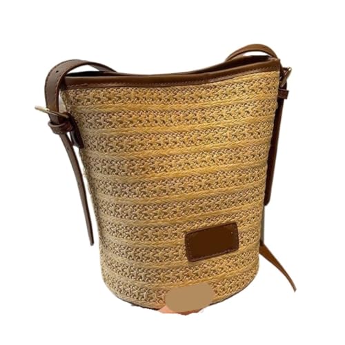 Gras-gewebte Tasche Stroheimertasche 2024 Neue Beliebte Vielseitige Umhängetasche Koreanische Version Nischen-Kleintasche Strandtasche Geflochten(K) von DWZXL