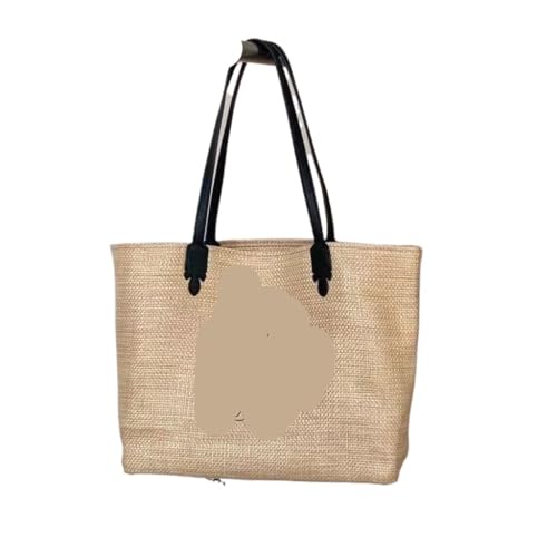 Gras-gewebte Tasche Strohtasche Damen Single Shoulder Tote Bag Handgemachte Gewebte Tasche Single Shoulder Bag Trendy Strandtasche Geflochten von DWZXL