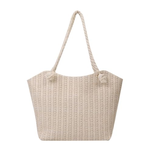 DWZXL Gras-gewebte Tasche Strohtasche Damentasche 2024 Neue Einfache Und Modische Damen-Umhängetasche Hohle Einkaufstasche Strandtasche Geflochten von DWZXL