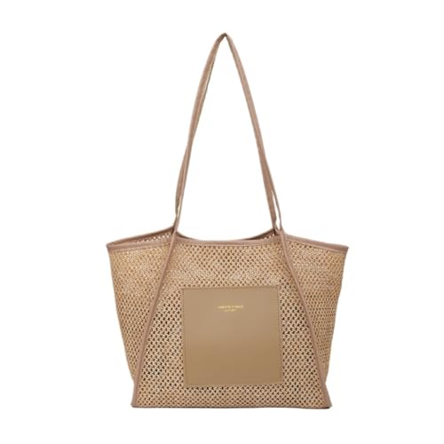 DWZXL Gras-gewebte Tasche Strohtaschen For Frauen Sommer Strand Schultertaschen Täglich Passende Gewebte Taschen Strandtasche Geflochten(K) von DWZXL