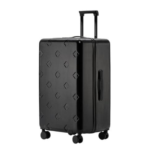 Koffer Gepäck Damen Trolley Case Herren 24 Zoll Student Code Gepäck Lederkoffer 20 Zoll Boarding Case Koffer Hartschale(Black,22in) von DWZXL