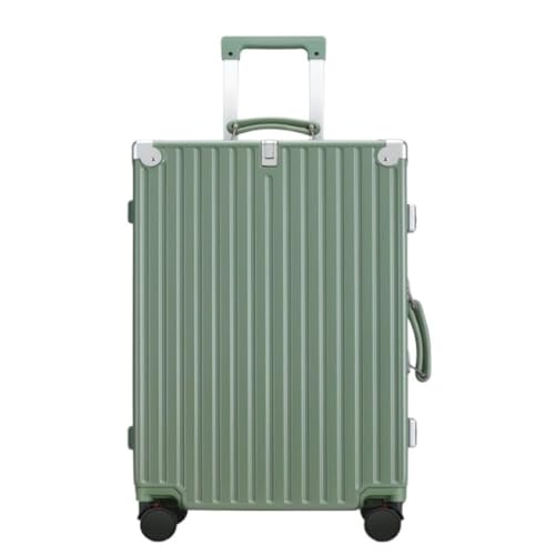 Koffer Retro Trolley Case Universal Rad Aluminium Rahmen Gepäck 20 Zoll Boarding Case Herren Gepäck Damen Koffer Hartschale(Green,26in) von DWZXL