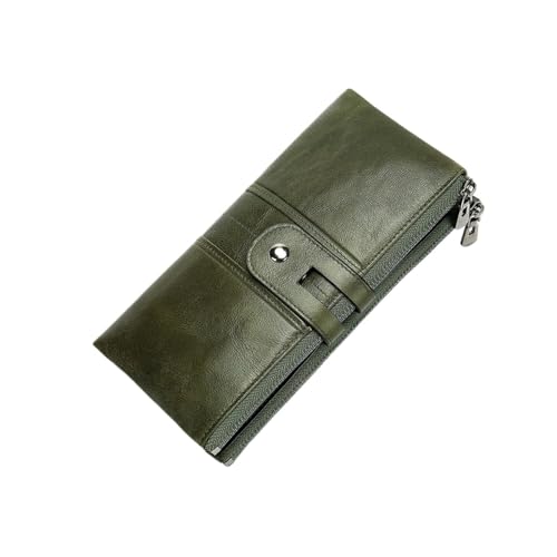 DXFBHWWS Damen-Geldklammern, Kartenetuis, echtes Leder, Geldbörsen, Rindsleder, Geldbörsen, Handtaschen, Geld-Organizer (Color : Green) von DXFBHWWS