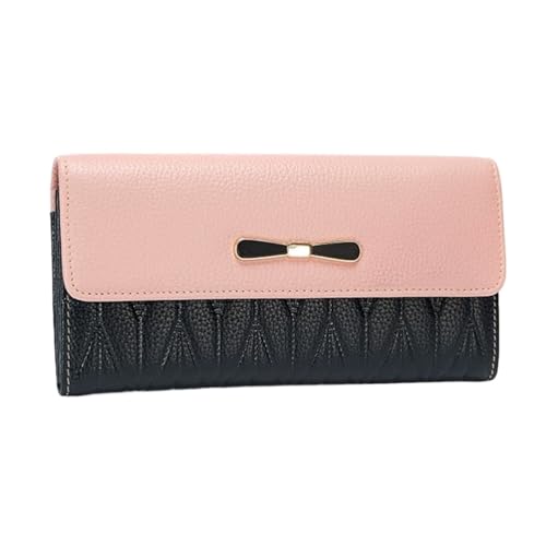 DXFBHWWS Damen-Geldklammern aus Rindsleder, Geldbörsen, Handtaschen, echtes Leder, Geldbörsen, Kartenetuis (Color : Pink) von DXFBHWWS