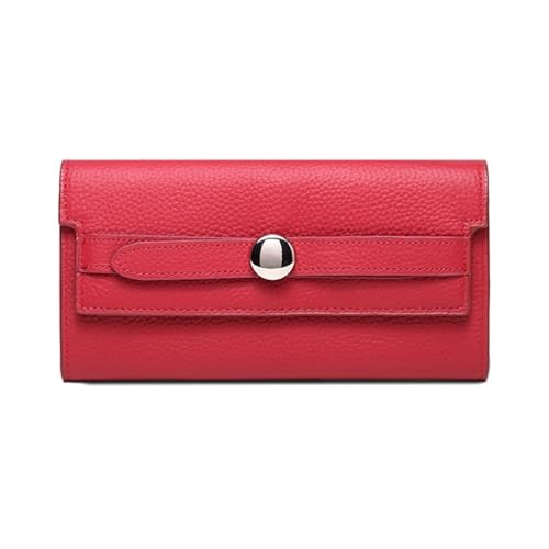 DXFBHWWS Damen-Geldklammern aus Rindsleder, Kartenetuis, echtes Leder, Geldbörsen, Handtaschen, Abendtaschen (Color : Red) von DXFBHWWS