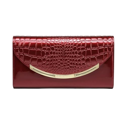 DXFBHWWS Damen-Geldscheinklammern, Kartenetuis, Handtaschen aus echtem Leder, Business-Geldbörsen, Abendtaschen, Geldbörsen, Umhängetaschen (Color : Red) von DXFBHWWS