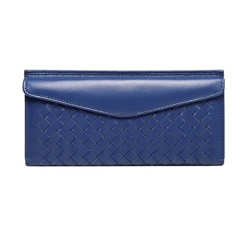 DXFBHWWS Damen-Handtaschen aus Rindsleder, Kartenetuis, Geldbörsen, Geldbörsen, Geldklammern aus echtem Leder (Color : Blue) von DXFBHWWS