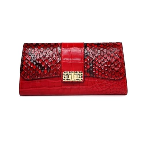 DXFBHWWS Damenhandtaschen, Geldklammern, echtes Leder, Geldbörsen, Abendtaschen, Kartenetuis, Geldbörsen, Umhängetaschen, Geld-Organizer (Color : Red) von DXFBHWWS