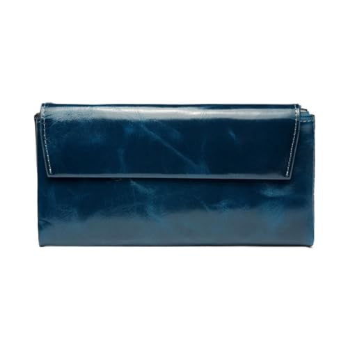 DXFBHWWS Geld-Organizer, Handtaschen, Damen-Geldbörsen aus echtem Leder, Hochzeit, Party, Abendtaschen, Geldklammern, Kartenetuis, Geldbörsen (Color : Blue) von DXFBHWWS