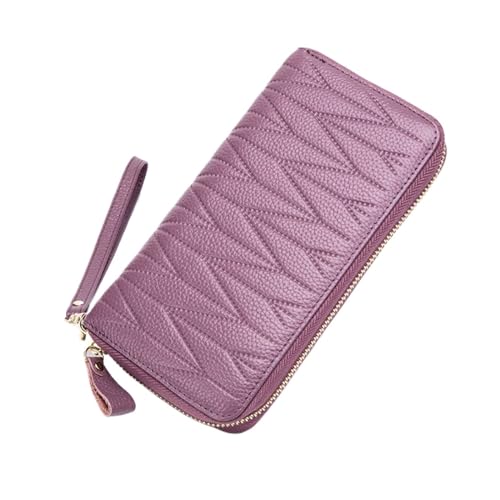 DXFBHWWS Geld-Organizer for Damen, Geldbörsen, Geldklammern, Kartenetuis, echtes Leder, Geldbörsen, Handtaschen (Color : Purple) von DXFBHWWS