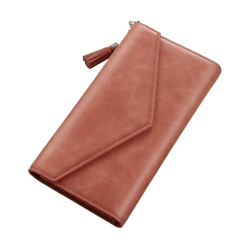 DXFBHWWS Handtaschen Geld-Organizer for Damen, echtes Leder, Geldklammern, Geldbörsen, Kartenetuis, Hochzeits- und Abendtaschen, 7,6 Zoll(Color:Pink) von DXFBHWWS