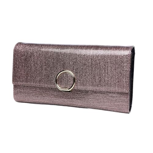 DXFBHWWS Handtaschen aus echtem Leder, Geldklammern for Damen, Hochzeit, Party, Abendtaschen, Umhängetaschen, Geldbörsen, Geld-Organizer (Color : Pink) von DXFBHWWS