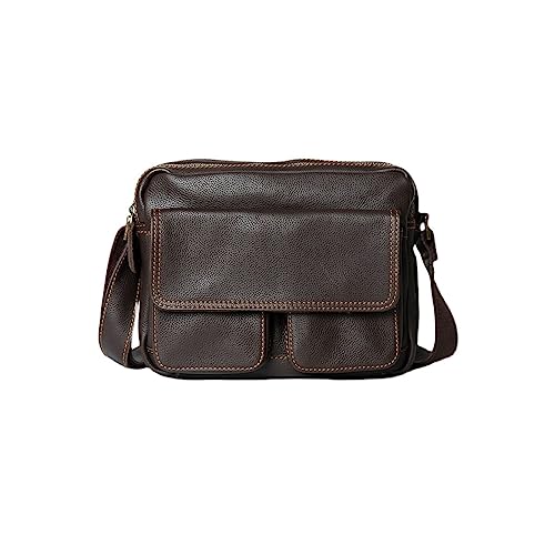 DXFBHWWS Herren Outdoor-Reisetaschen, Leder-Umhängetaschen, Rindsleder, Messenger-Taschen, Umhängetaschen, Handtaschen, 25,9 cm von DXFBHWWS