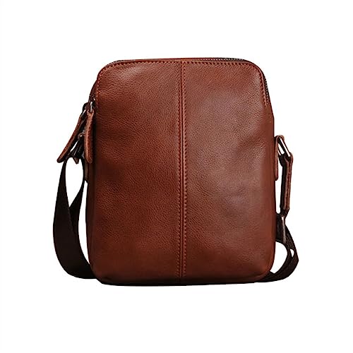 DXFBHWWS Herren-Outdoor-Reisetaschen, Umhängetaschen, Leder-Umhängetaschen, Rindsleder, Messenger-Taschen, lässige Tagesrucksäcke, 17 cm von DXFBHWWS