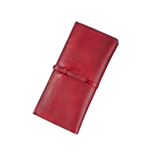 DXFBHWWS Retro-Damen-Geldbörsen aus Rindsleder, Handtaschen, Geldorganisatoren, Kartenetuis, echtes Leder, Geldbörsen, Abendtaschen, Geldklammern (Color : Red) von DXFBHWWS