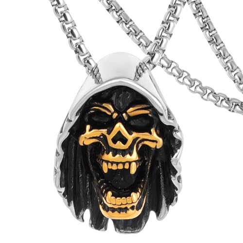 DXIUORF Totenkopf Satan Teufel Dämon Eule Tod Totenkopf Rote Augen Totenkopf Schlange Ruder Anker Edelstahl Anhänger mit 24 Zoll Kette, Punk Gothic Halskette Geschenke für Männer Frauen DXIUORF Totenkopf Satan Teufel Dämon Eule Tod Totenkopf Rote Augen Totenkopf Schlange Ruder Anker Edelstahl Anhänger mit 24 Zoll Kette, Punk Gothic Halskette Geschenke für Männer Frauen von DXIUORF