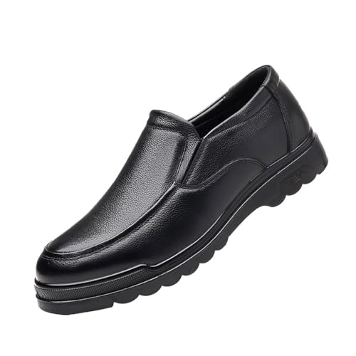 DXSYGMBN Herren Business Casual Loafer, Slip-On Arbeits Autofahren Schuhe Mit Dicker Sohle, Weich Bequem Leicht rutschfest,Schwarz,38 EU von DXSYGMBN